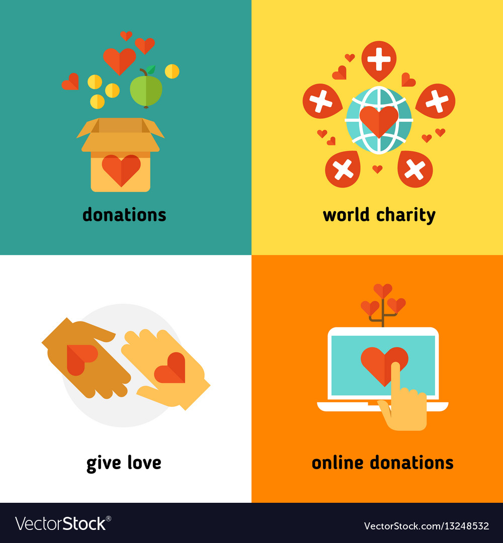 Charity and donation social help services Vector Image