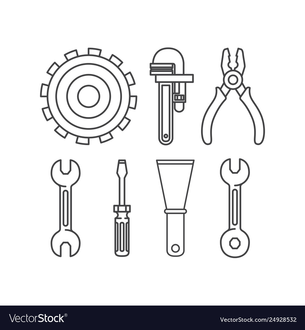 Construction tools set items