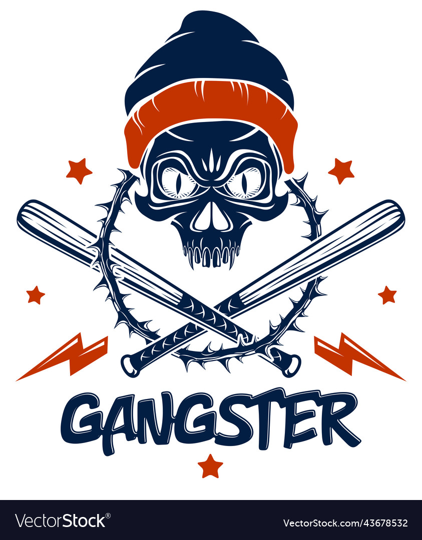 Criminal tattoo gang emblem or logo Royalty Free Vector