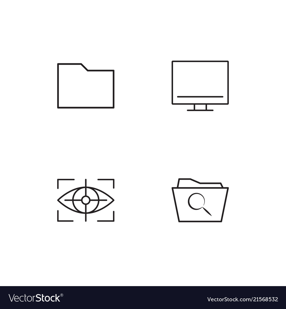 Cyber security linear icons set simple outline