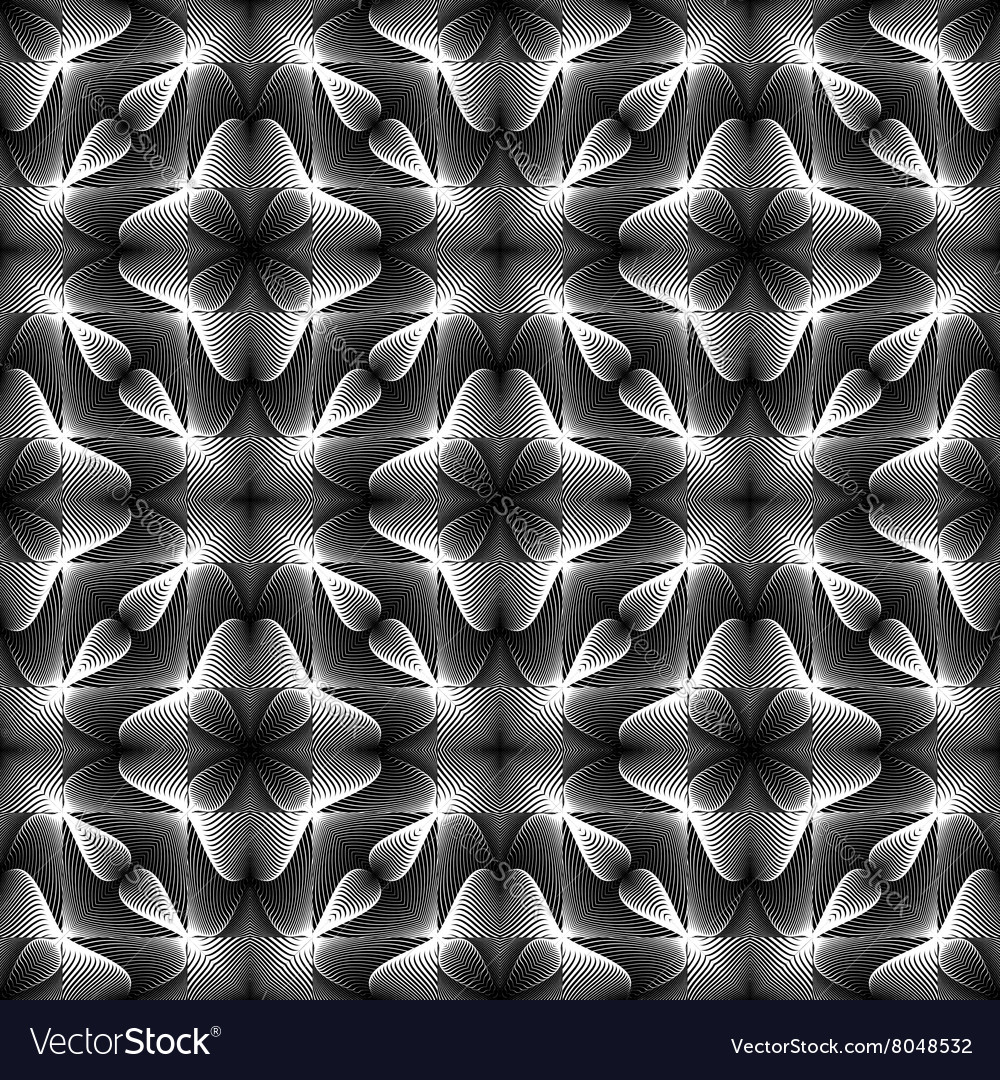 Design Seamless Monochrome Lines Pattern Vector Image