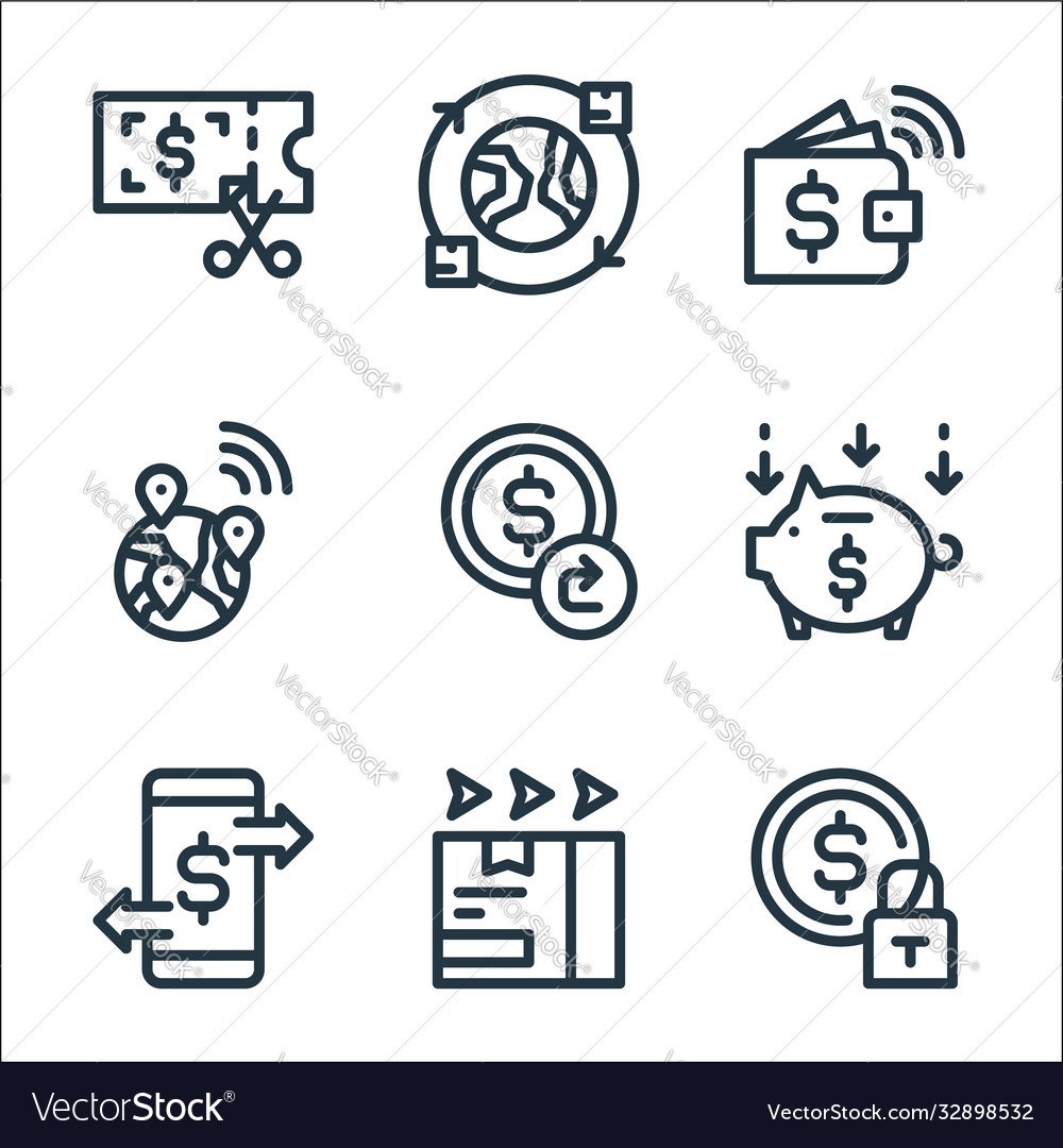 Ecommerce line icons linear set quality vector image Ecommerce line icons linear set quality