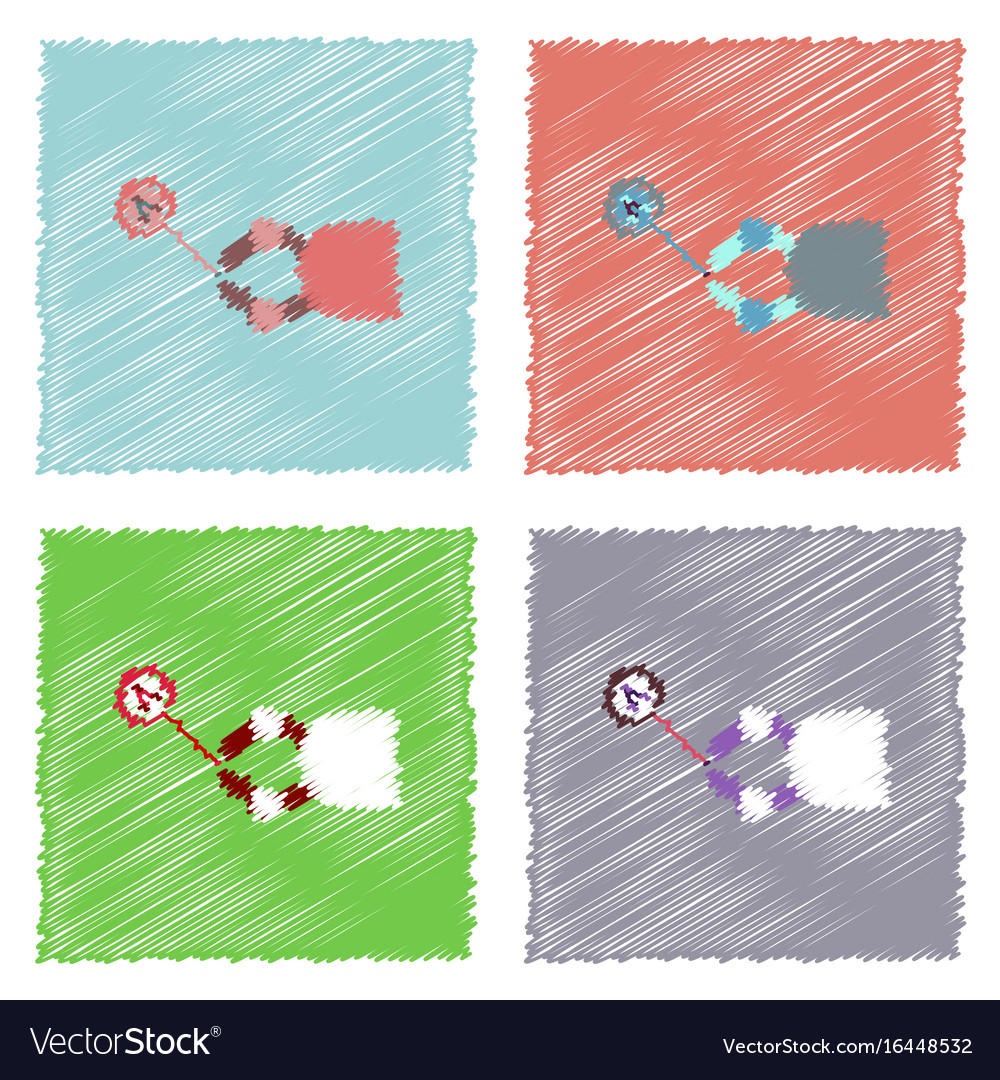 Flat icon design collection molecules and robot
