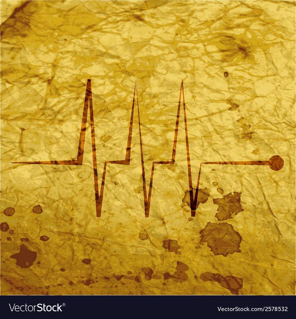 Heart rhythm flat modern web button and space
