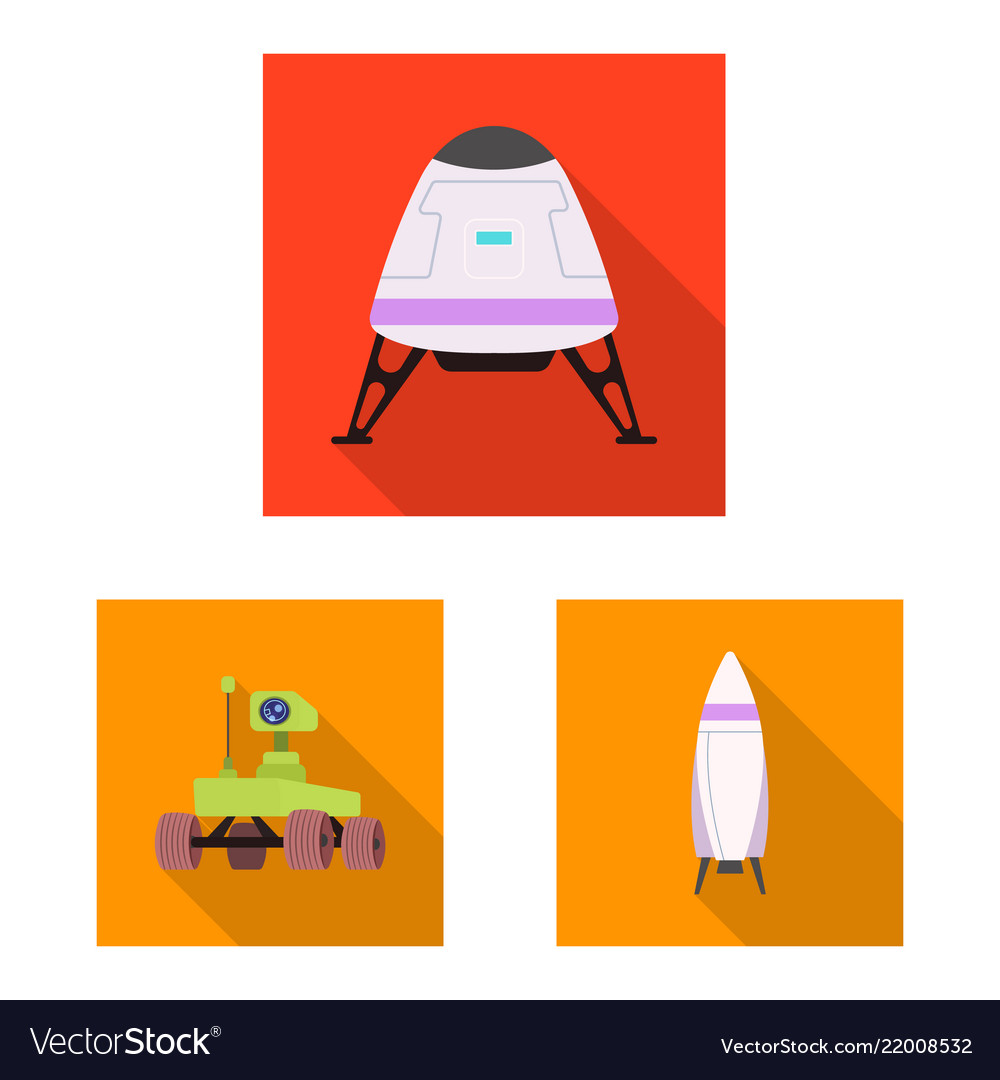 Isolated object of mars and space icon set Vector Image Isolated object of mars and space icon set