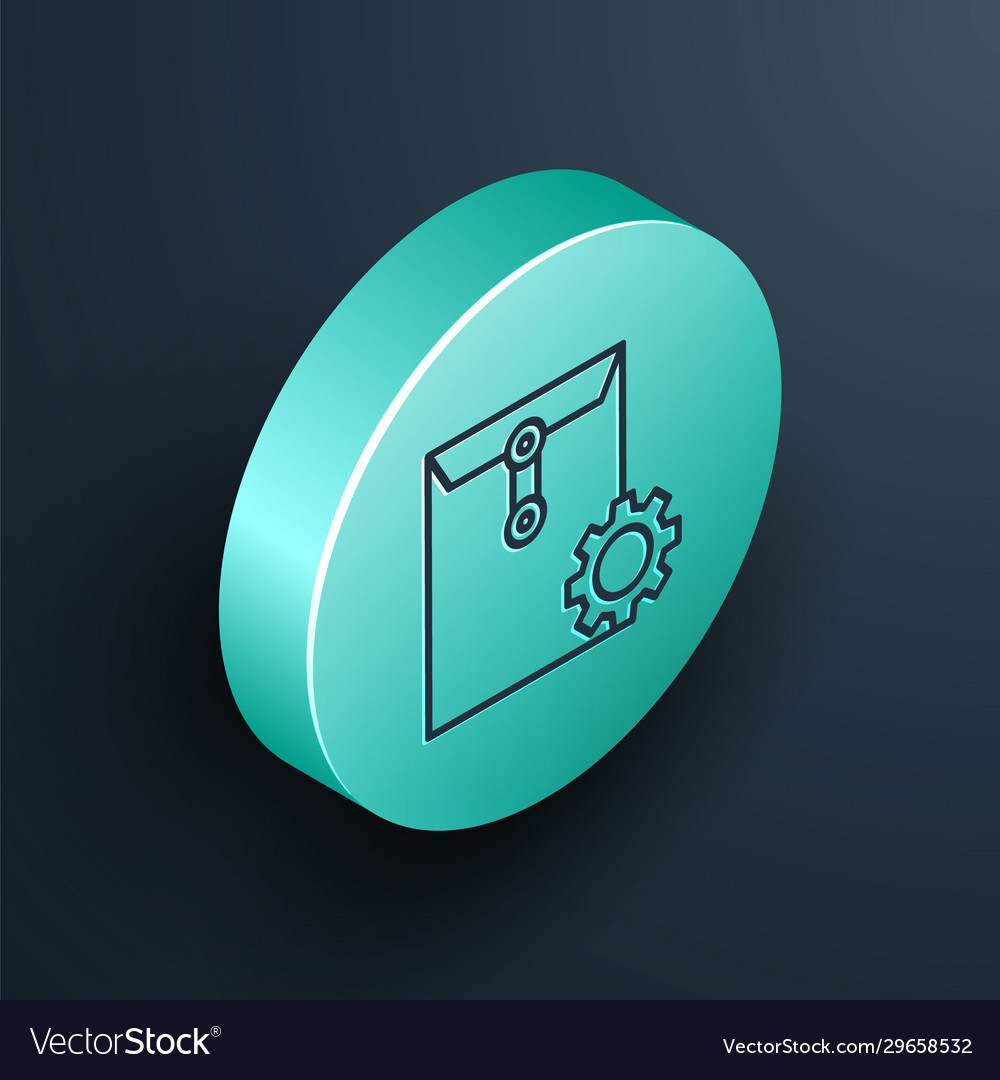 Isometric line envelope setting icon isolated