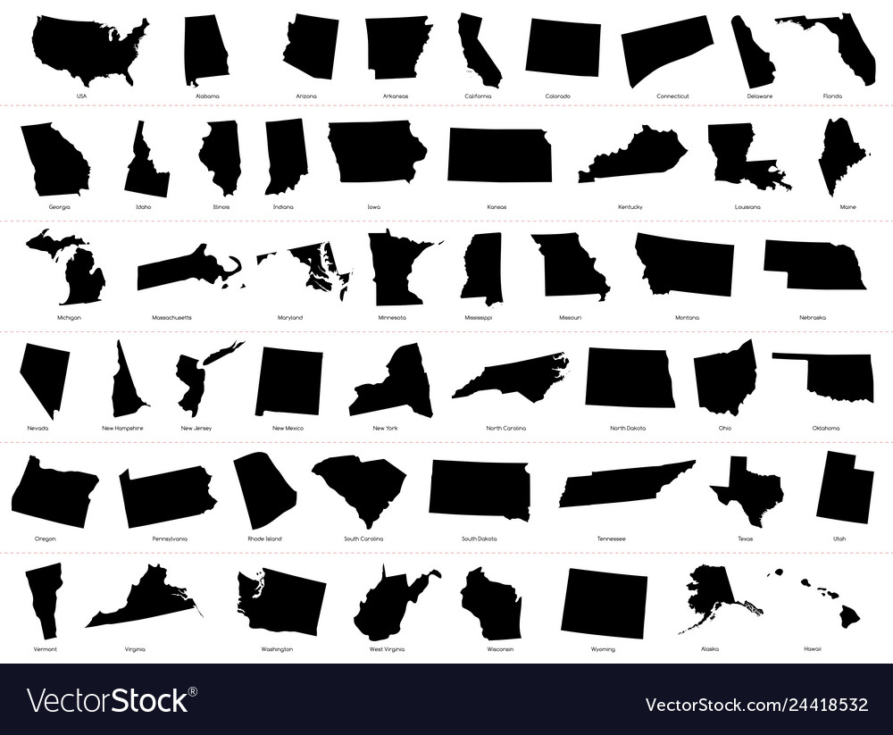 Map of the united states america usa divided