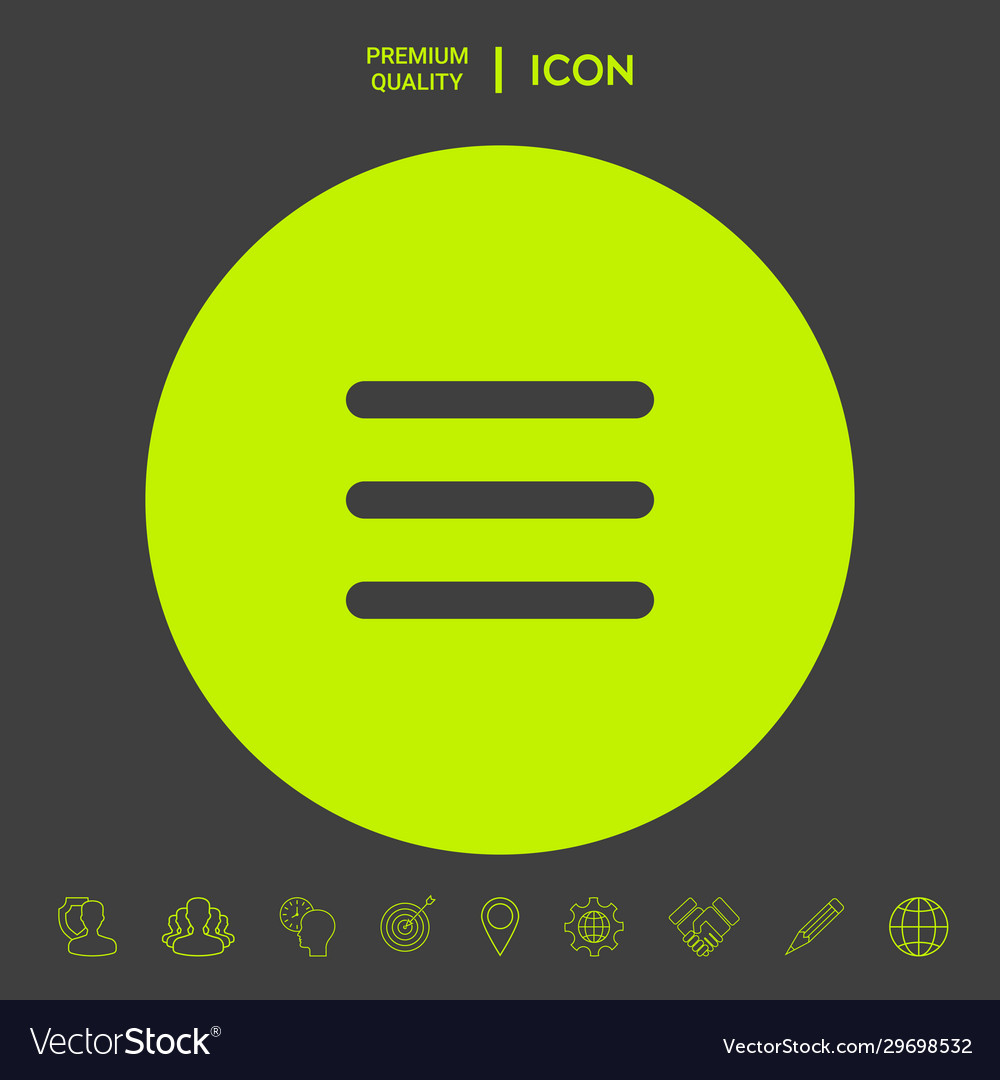 Menu icon symbol graphic elements for your design vector image Menu icon symbol graphic elements for your design