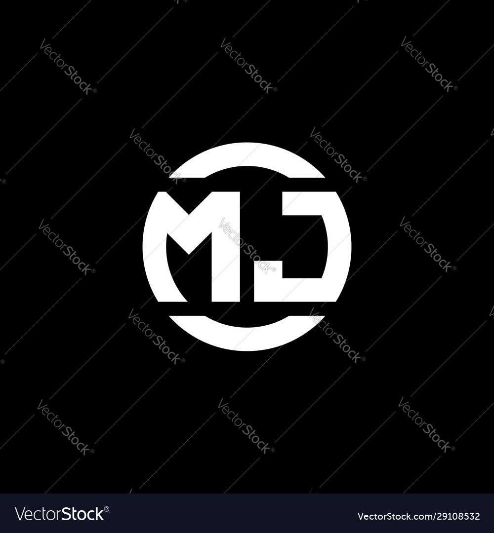 Mj logo monogram isolated on circle element