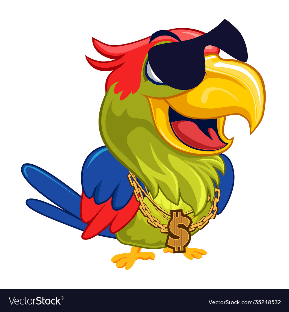 Parrot mascot cartoon Royalty Free Vector Image