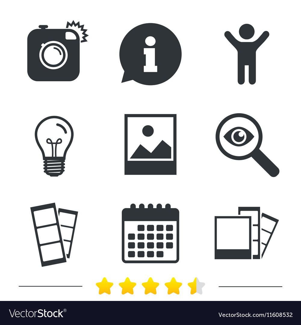 Photo camera icon flash light and landscape