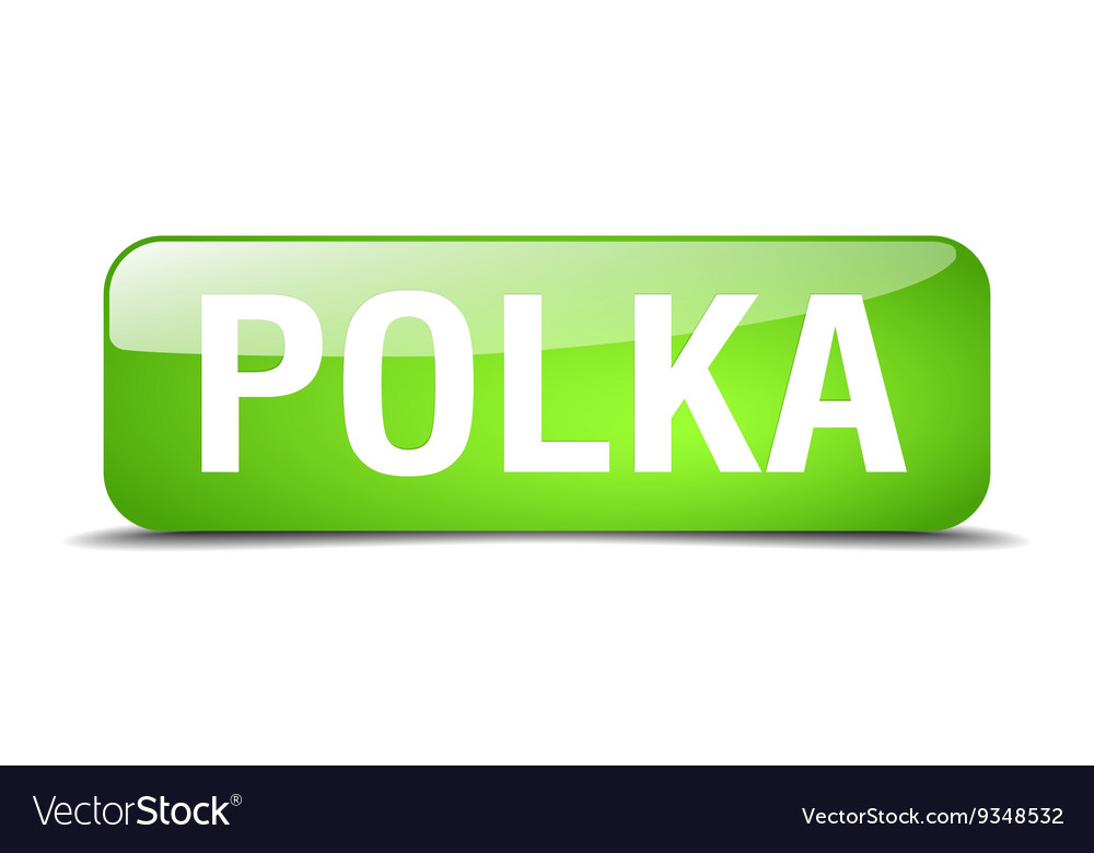Polka green square 3d realistic isolated web