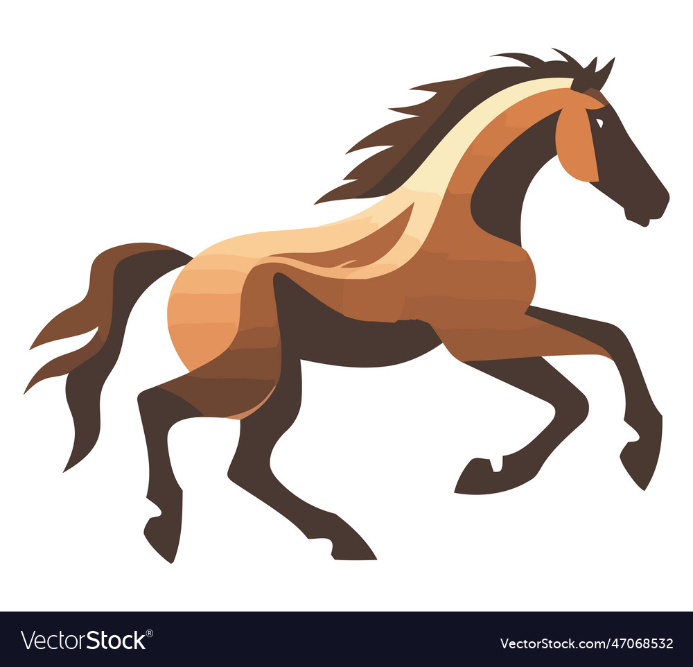 Running stallion silhouette symbol of freedom Vector Image