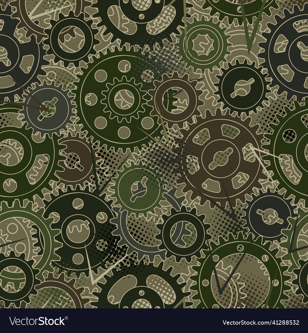 Seamless pattern with gears halftone texture vector image Seamless pattern with gears halftone texture