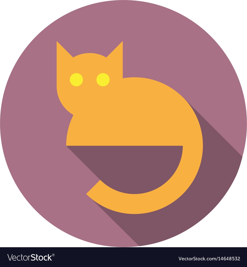 Black cat icon flat Royalty Free Vector Image - VectorStock