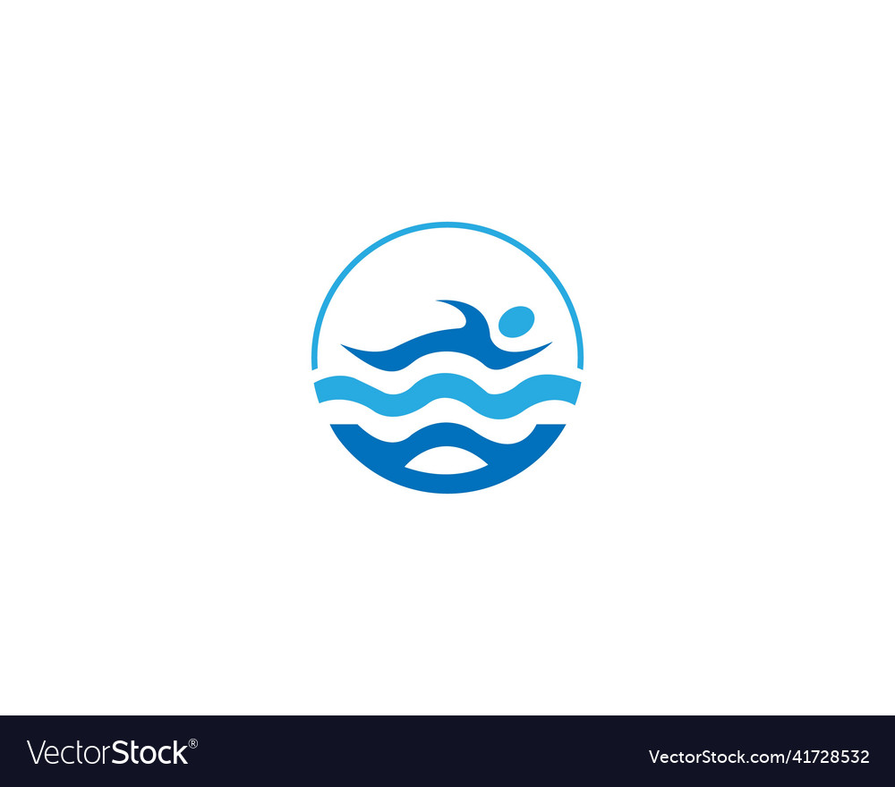 Einfacher Pool und Meerwasser-Logo Vector Image Einfacher Pool und Meerwasser-Logo