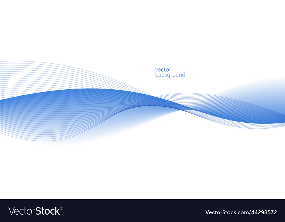 Smooth flow of wavy shape with gradient abstract vector image Smooth flow of wavy shape with gradient abstract
