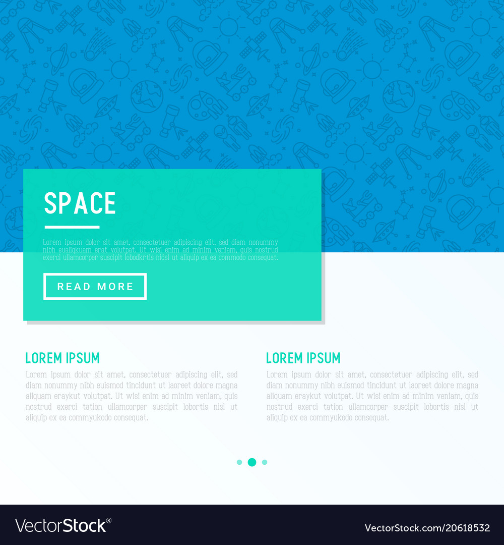 Space concept with thin line icons