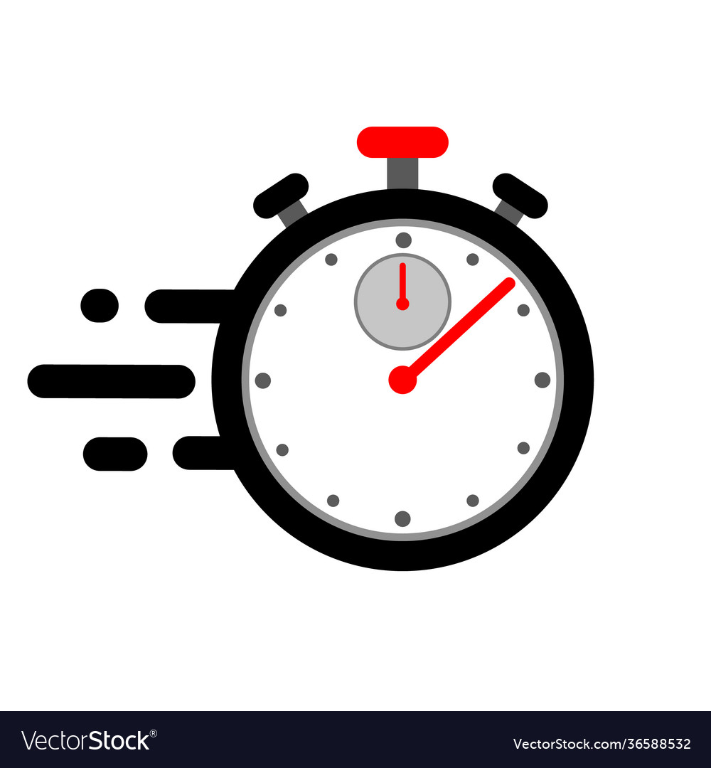 Stopwatch with speed lines concept quickly vector image Stopwatch with speed lines concept quickly