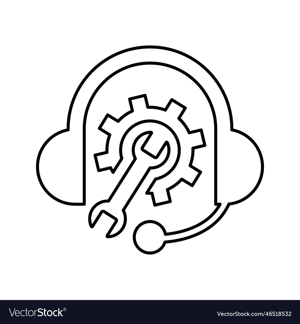 Technical support icon line outline design