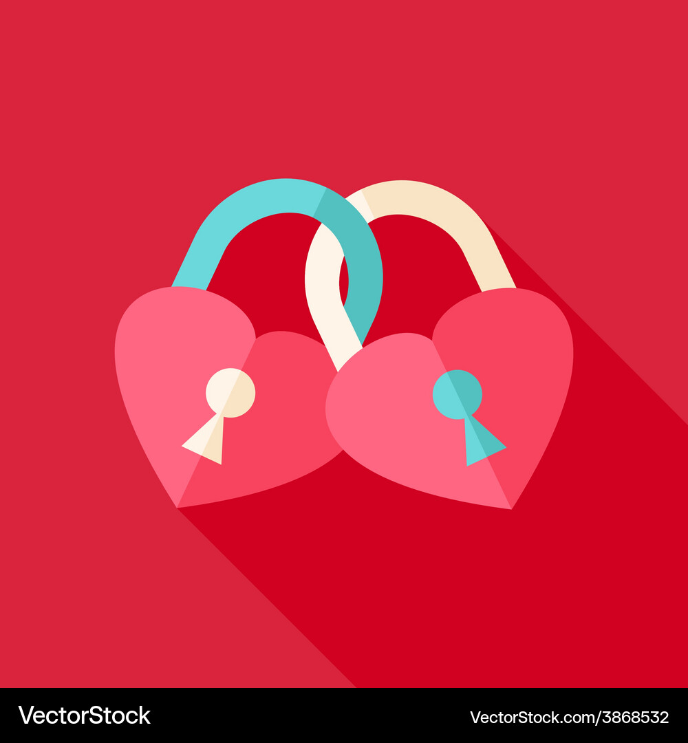 Two padlocks heart shaped Royalty Free Vector Image