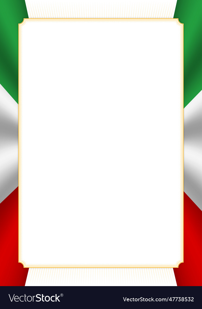 Vertical frame and border with iran flag Vector Image Vertical frame and border with iran flag