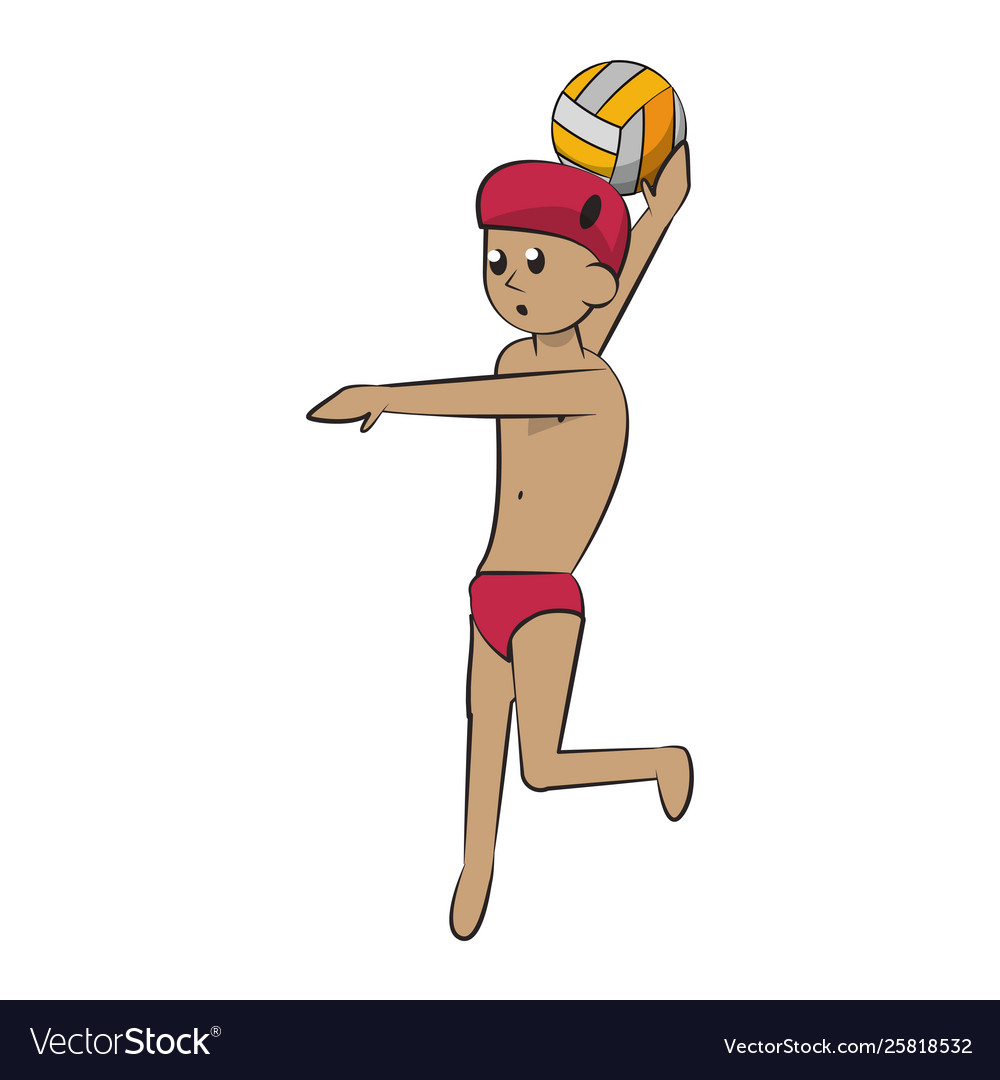 Waterpolo extreme sport cartoon vector image Waterpolo extreme sport cartoon