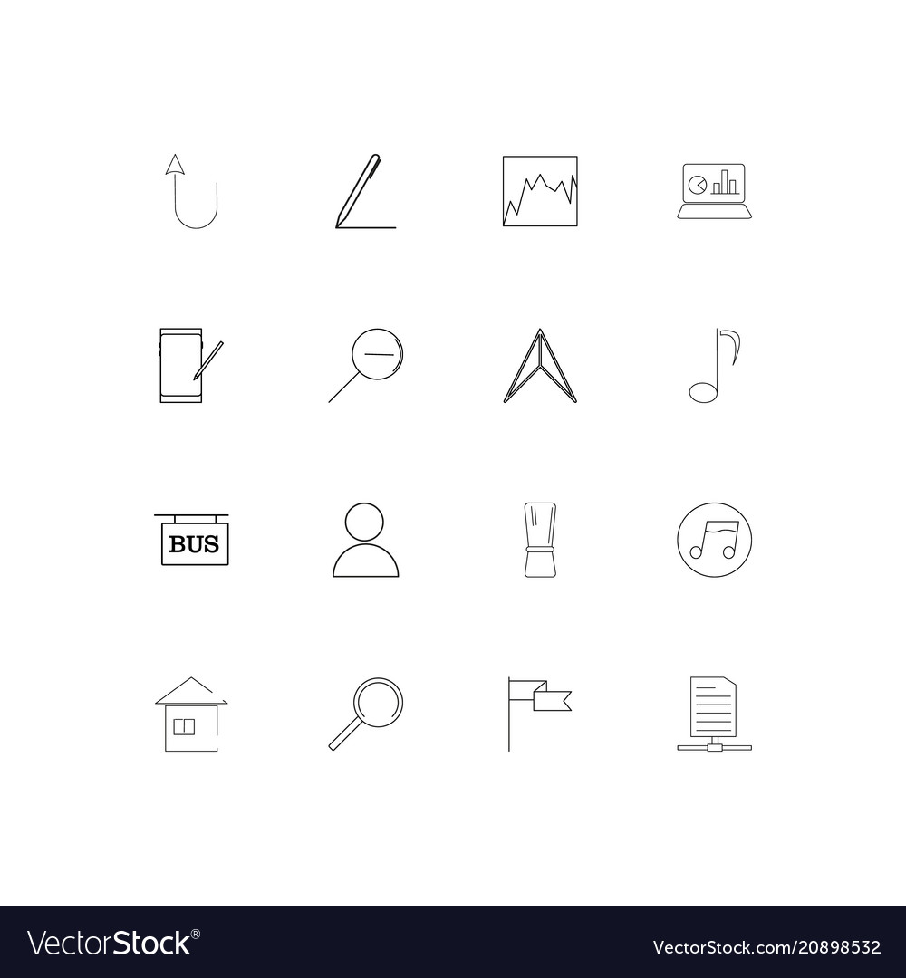 Web linear thin icons set outlined simple