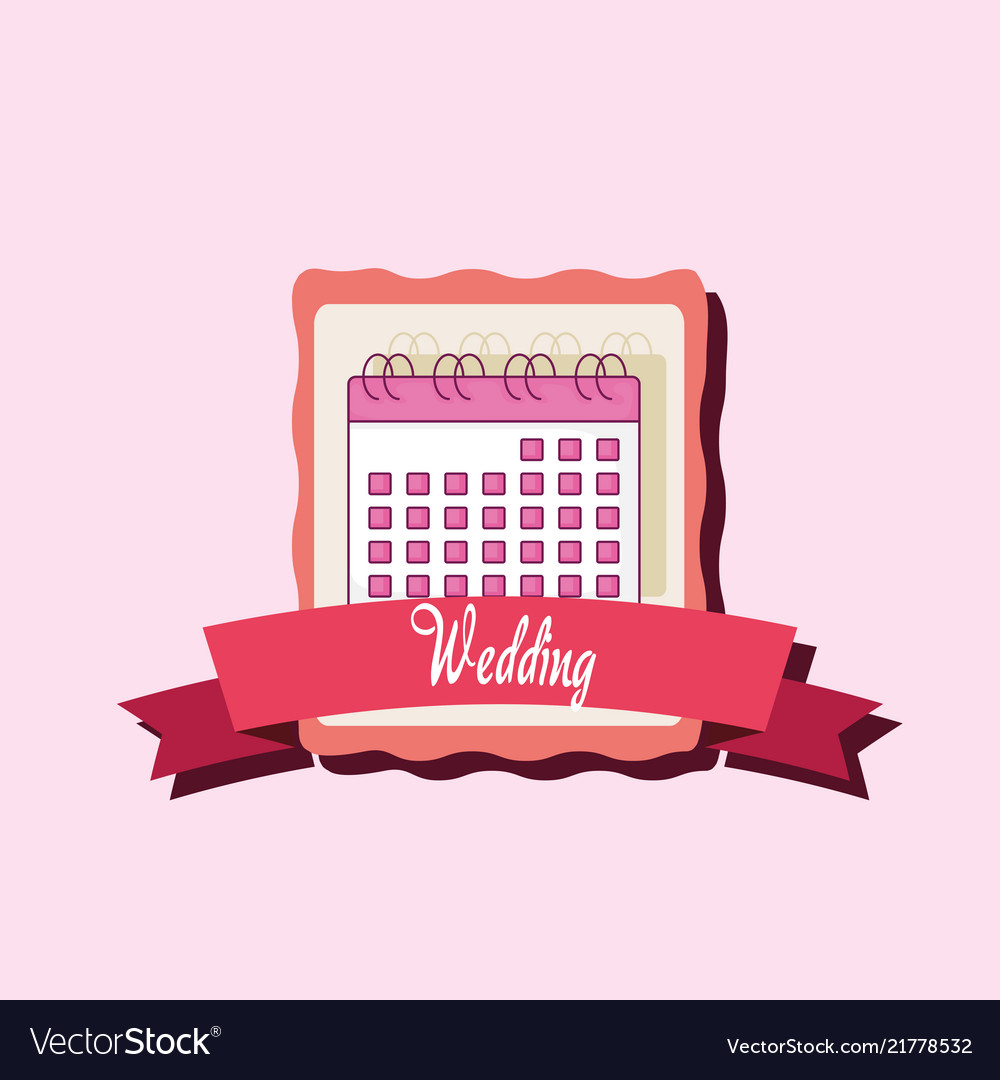 Wedding celebration card with calendar