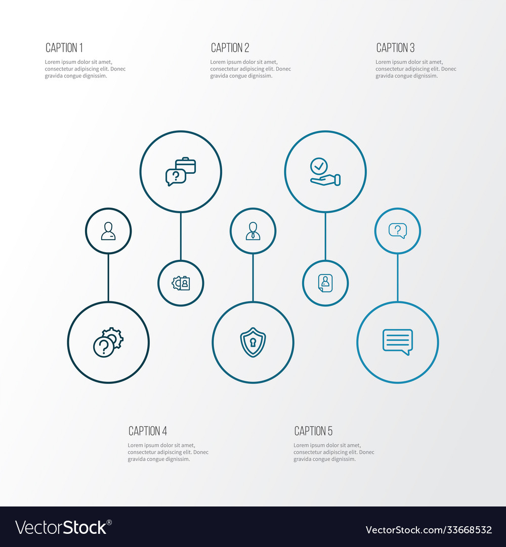 Work icons line style set with resume setting vector image Work icons line style set with resume setting