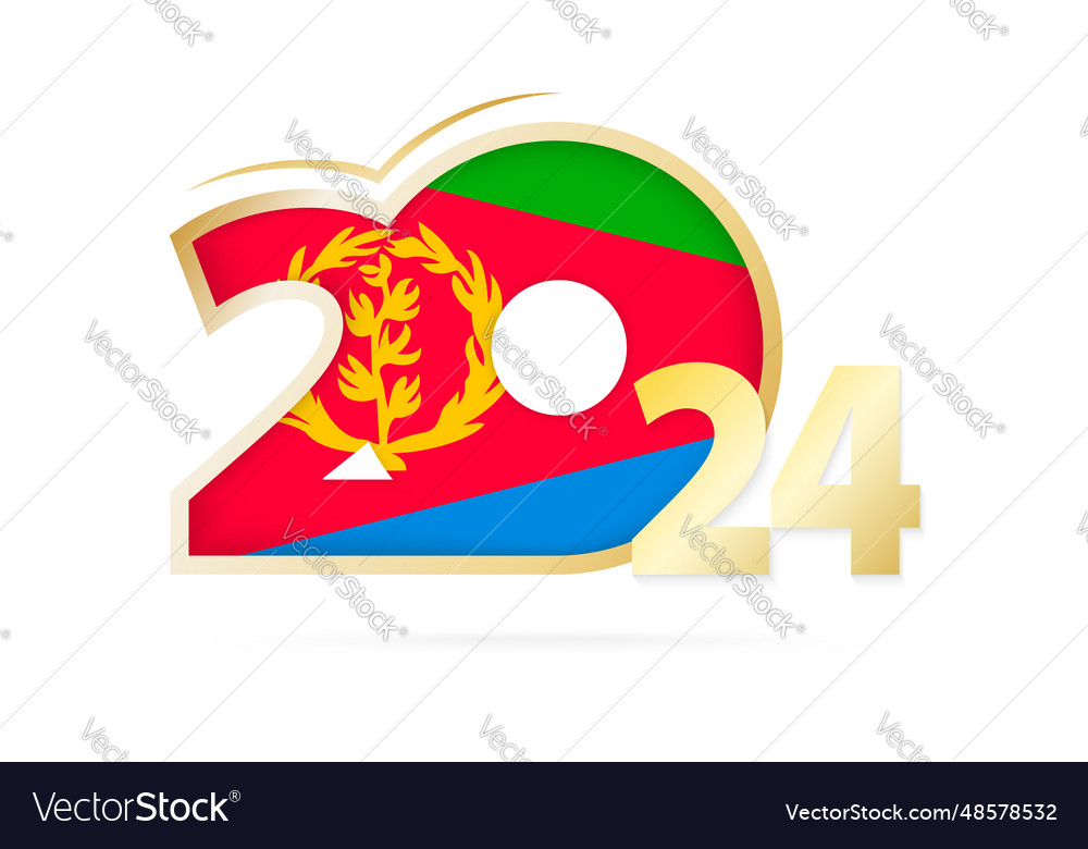 Year 2024 with eritrea flag pattern