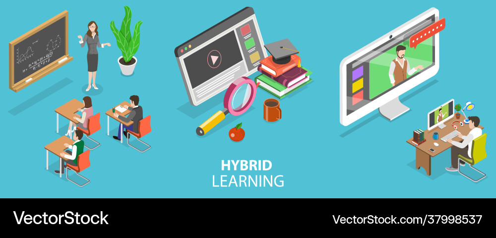 3d isometric flat conceptual Royalty Free Vector Image