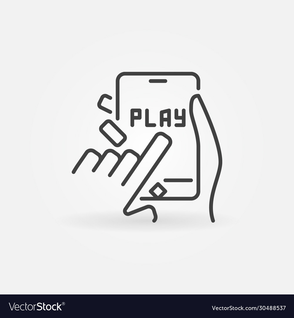 Click on play button smartphone outline vector image Click on play button smartphone outline