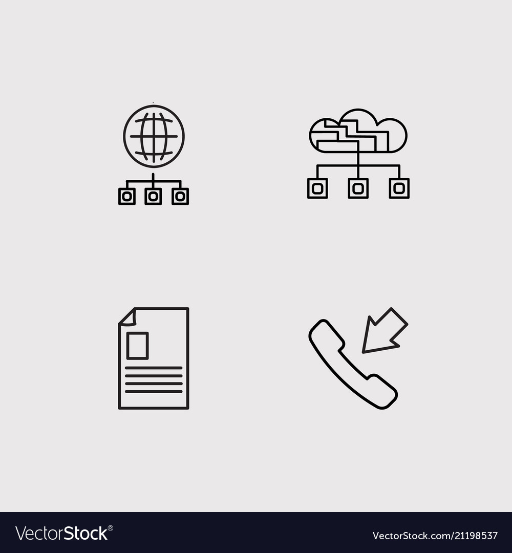 Communication simple linear icons set outlined