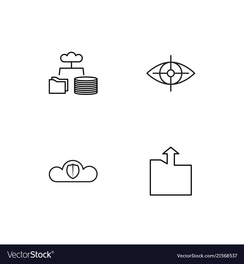 Cyber security linear icons set simple outline