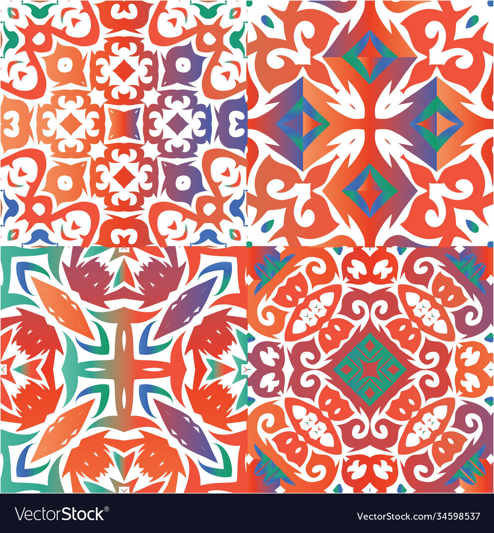 Decorative color ceramic talavera tiles Royalty Free Vector