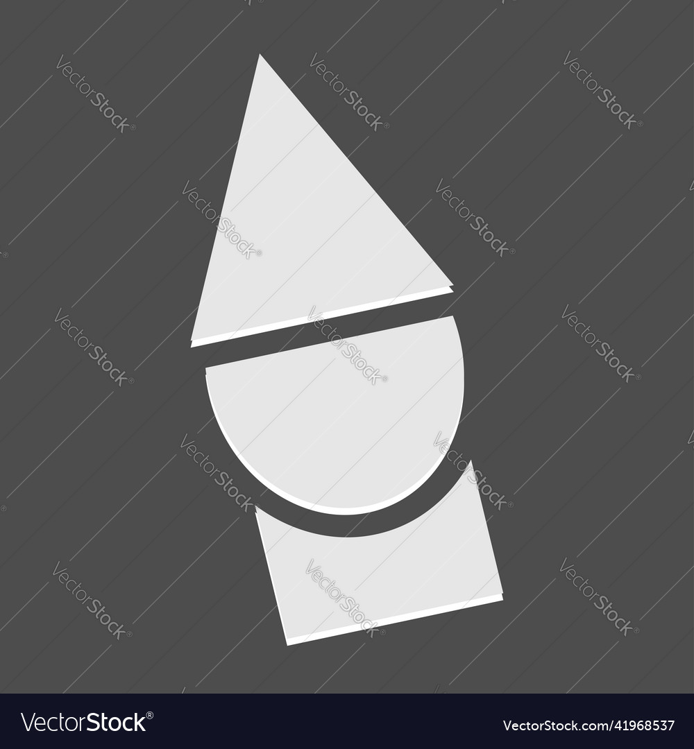 Geometric icon logo shape with overlapping circle Vector Image Geometric icon logo shape with overlapping circle