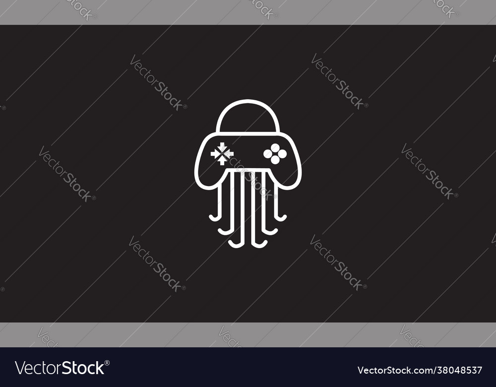 Jellyfish with joystick game controller graphic Vector Image Jellyfish with joystick game controller graphic