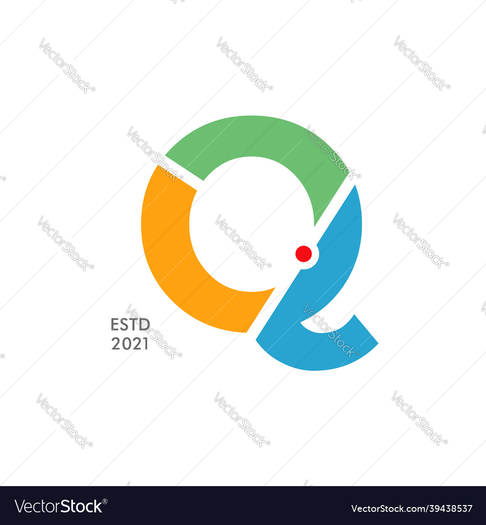 Modern initial q maps Vector Image Modern initial q maps