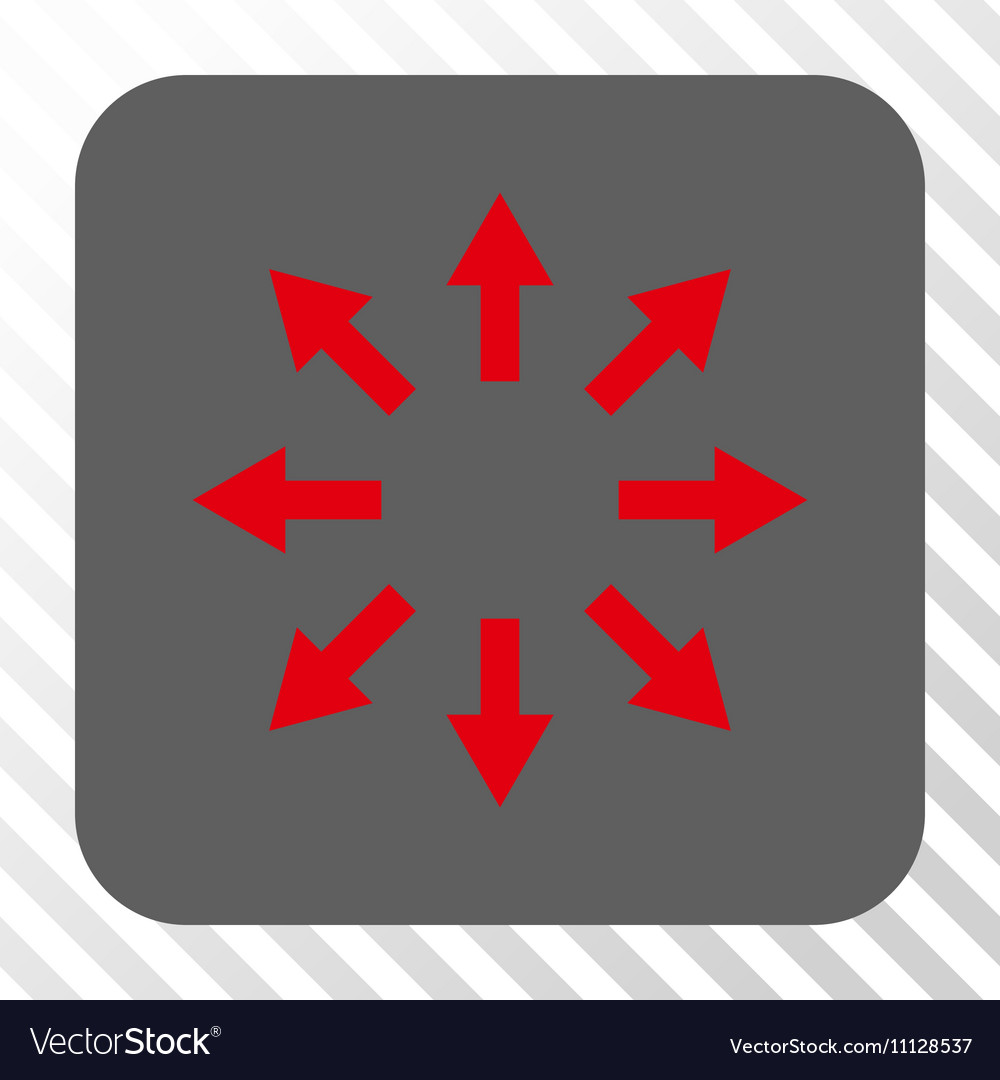 Radial arrows rounded square button