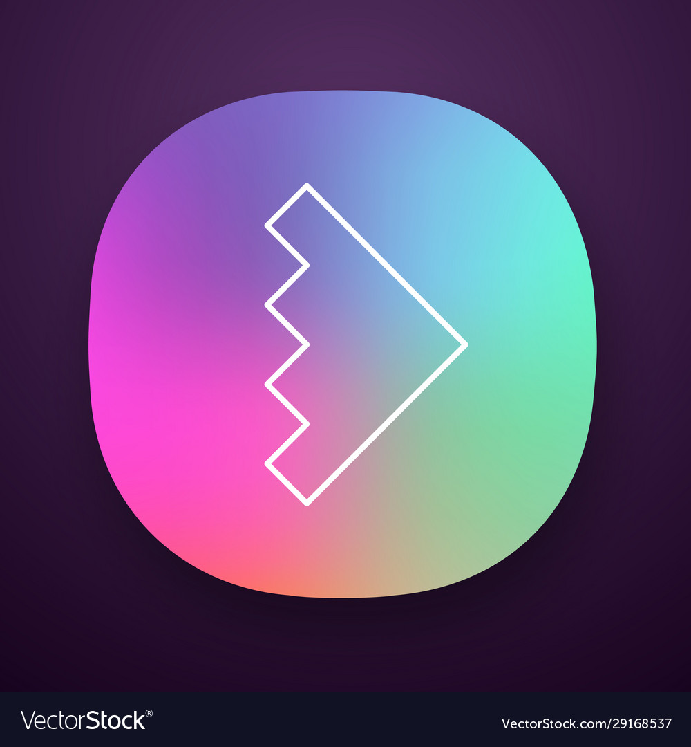 Rightward arrowhead app icon forward triangular vector image Rightward arrowhead app icon forward triangular