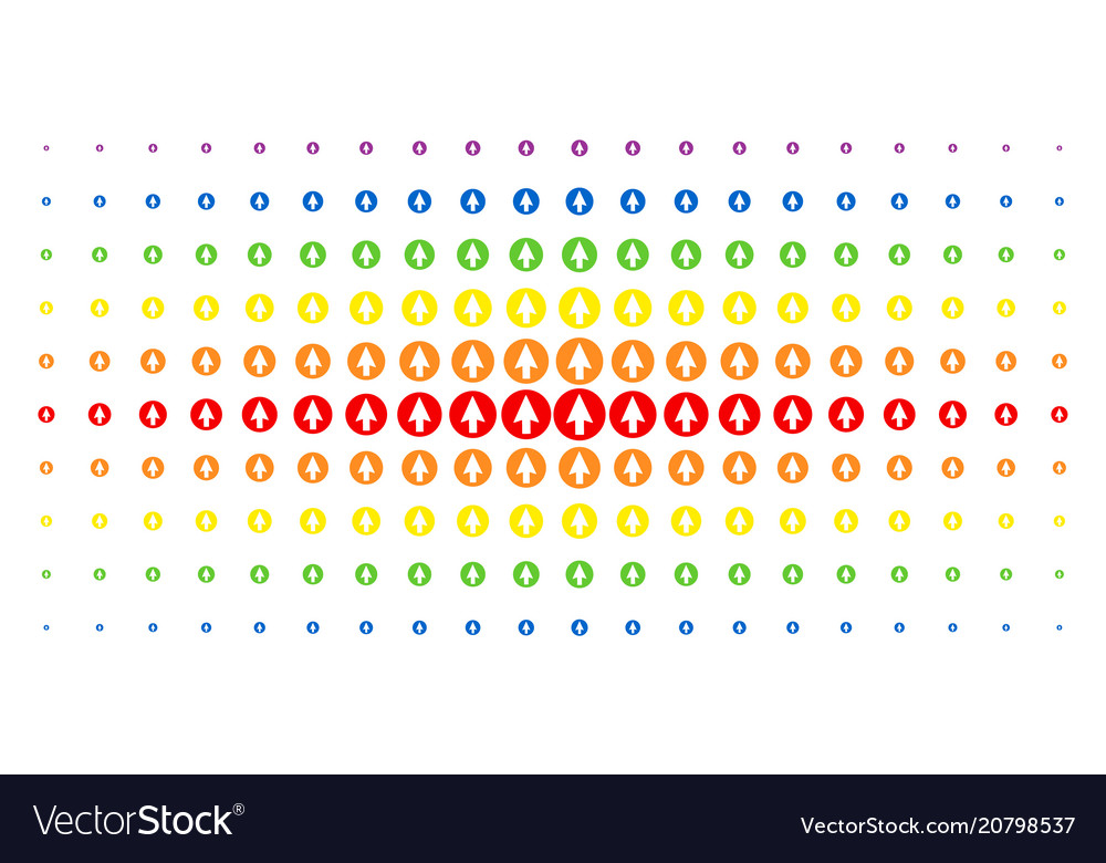 Rounded arrow spectral halftone array