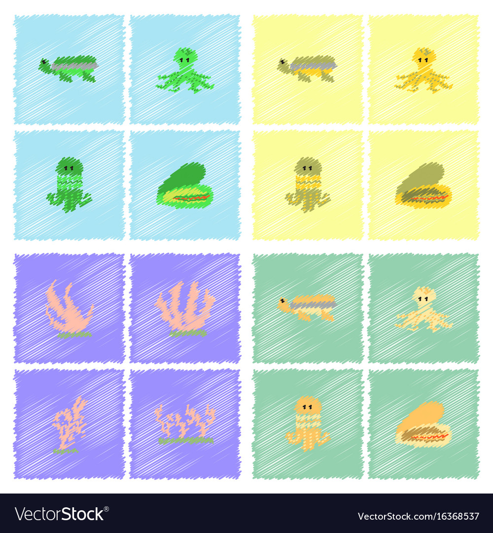 Seabed stock collection in hatching style
