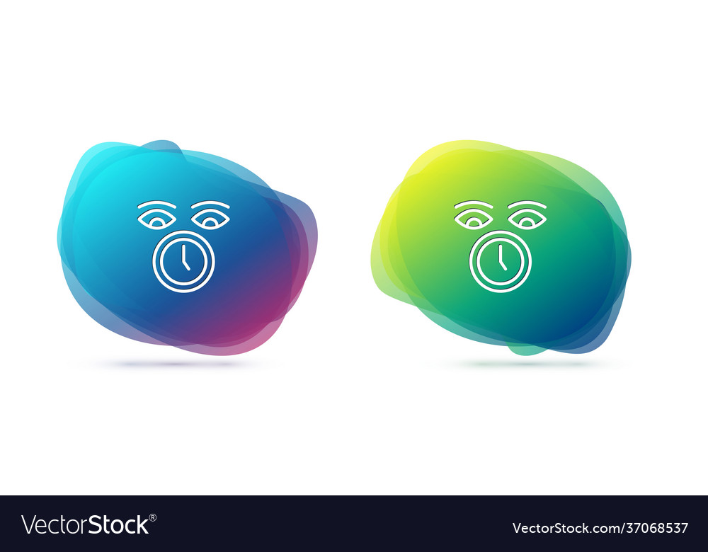 Set line clock icon isolated on white background