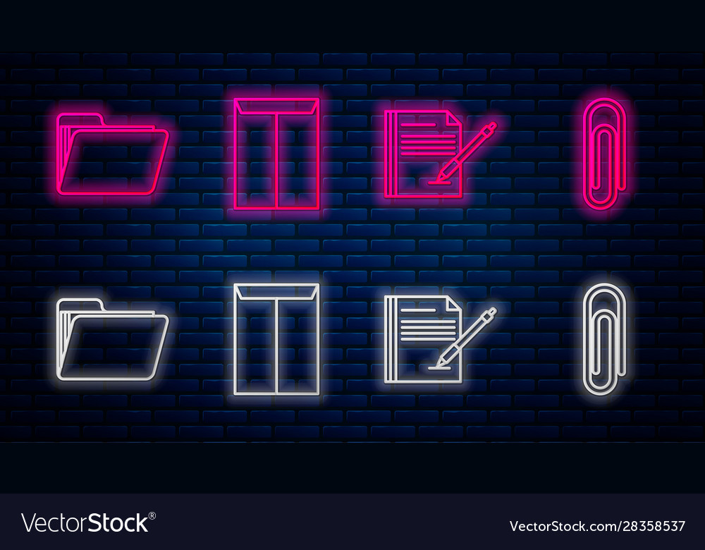 Set line envelope blank notebook and pen document vector image Set line envelope blank notebook and pen document