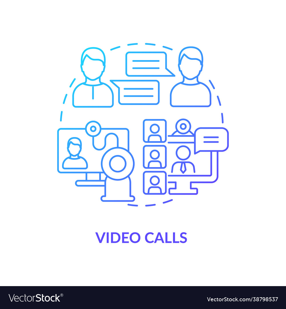 Video call blue gradient concept icon