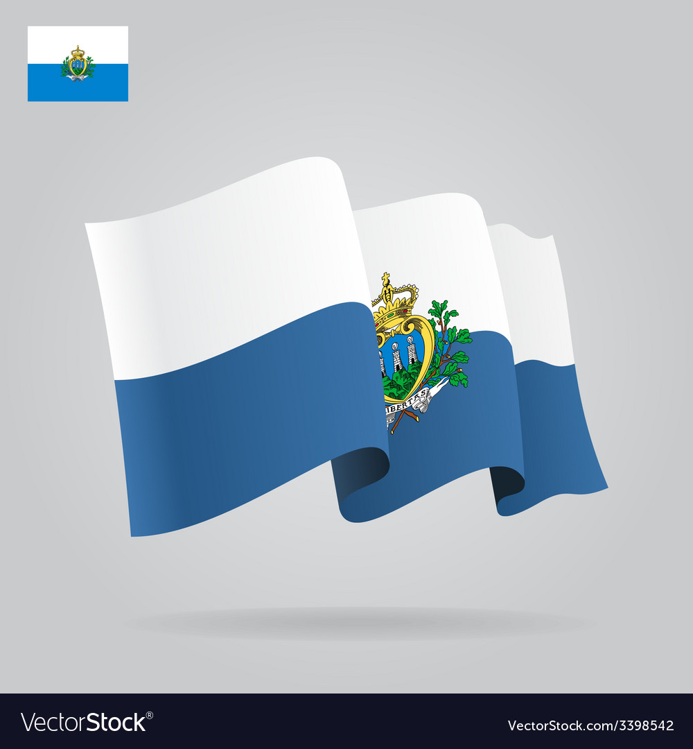 Background with waving san marino flag Royalty Free Vector