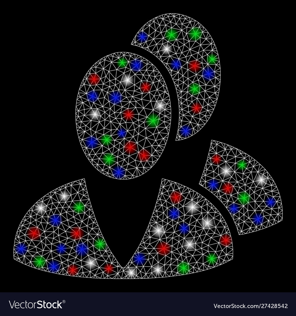 Bright mesh network users with flash spots Vector Image Bright mesh network users with flash spots