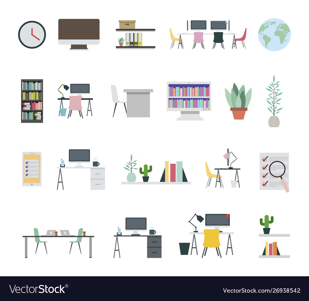 Bundle office equipment icons