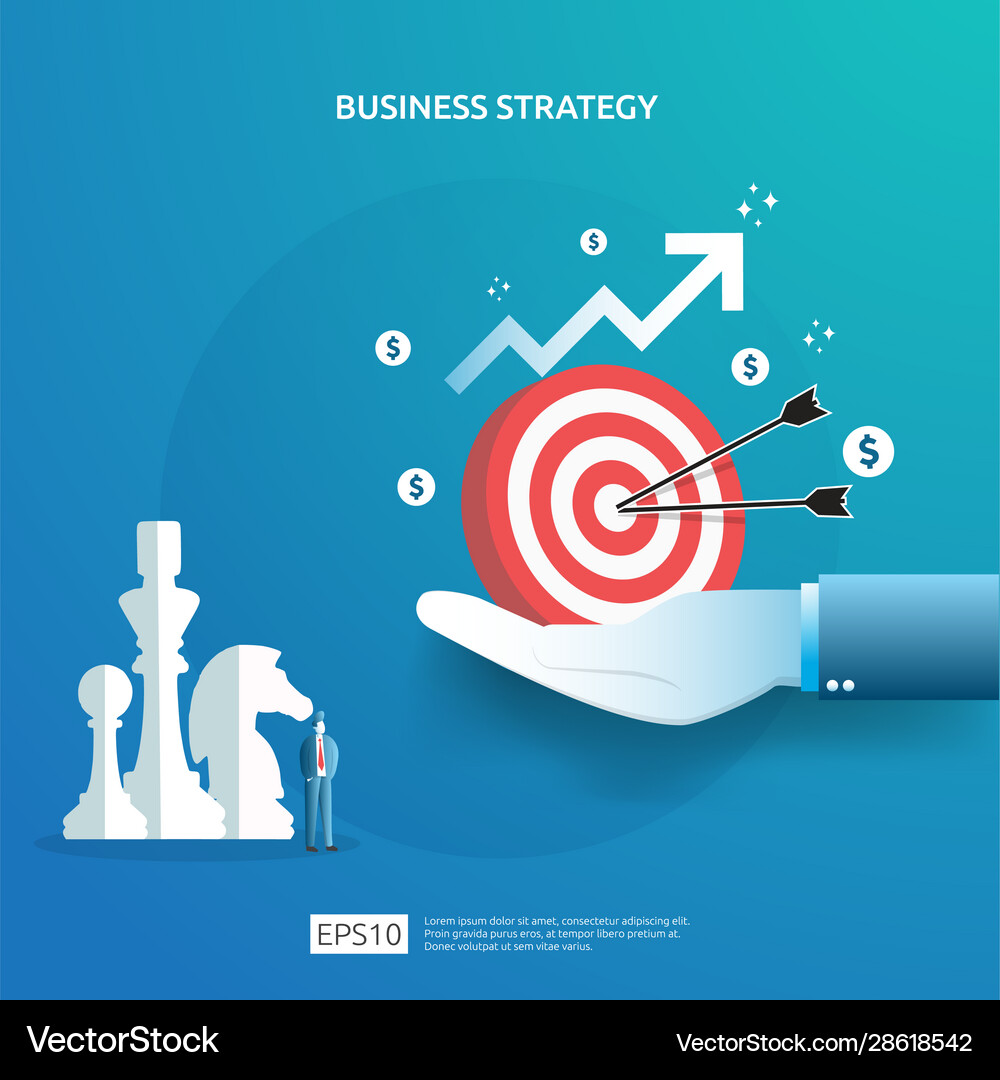 Business goal achievement vision and plan concept Vector Image
